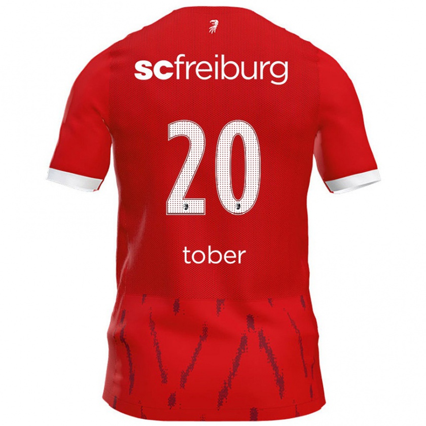 Kandiny Hombre Camiseta Louis Tober #20 Rojo 1ª Equipación 2024/25 La Camisa Chile