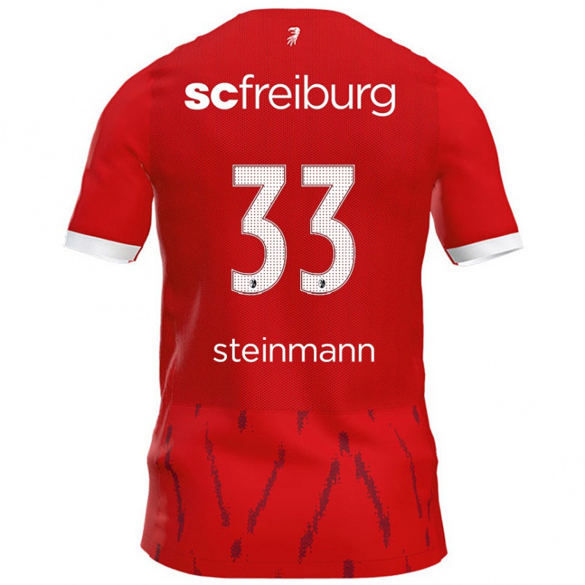 Kandiny Hombre Camiseta Karl Steinmann #33 Rojo 1ª Equipación 2024/25 La Camisa Chile