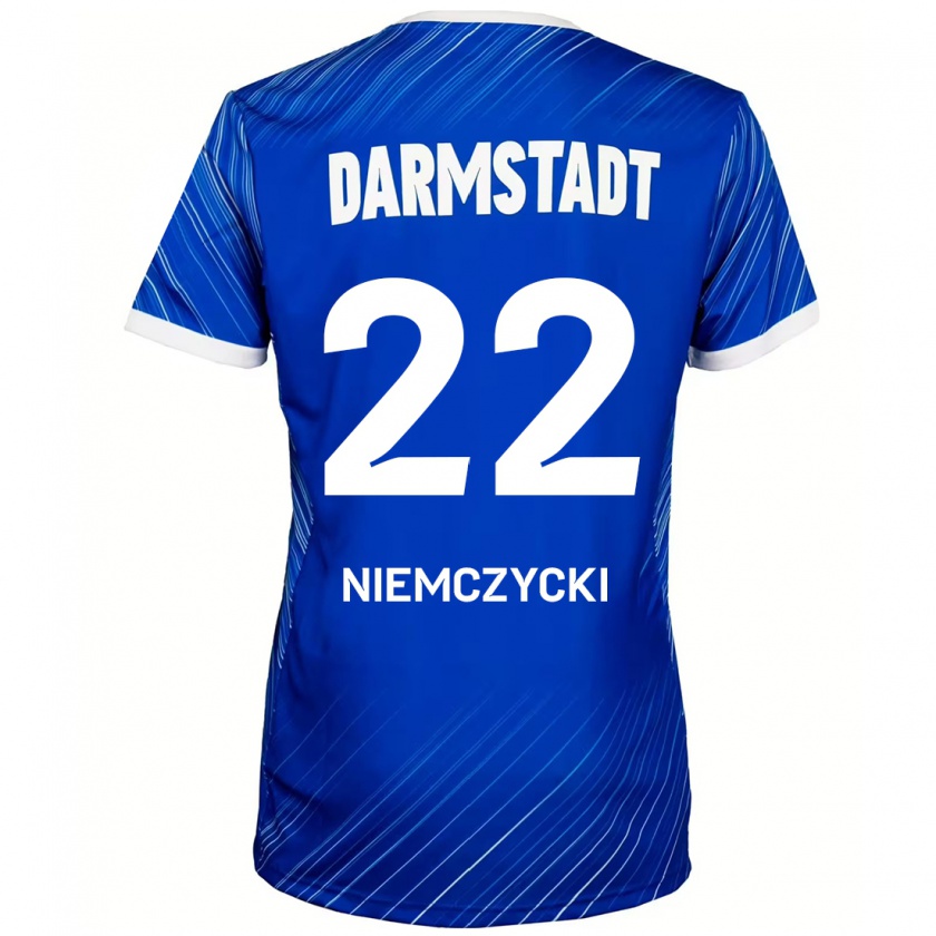 Kandiny Hombre Camiseta Karol Niemczycki #22 Azul Blanco 1ª Equipación 2024/25 La Camisa Chile