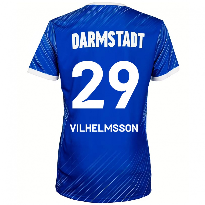 Kandiny Hombre Camiseta Oscar Vilhelmsson #29 Azul Blanco 1ª Equipación 2024/25 La Camisa Chile