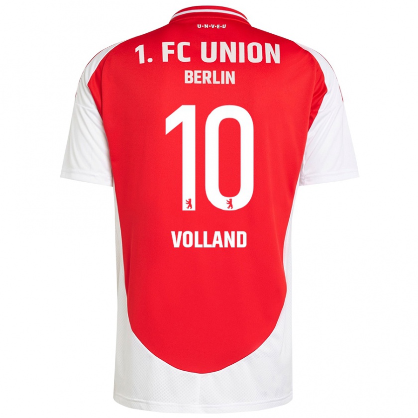 Kandiny Hombre Camiseta Kevin Volland #10 Rojo Blanco 1ª Equipación 2024/25 La Camisa Chile