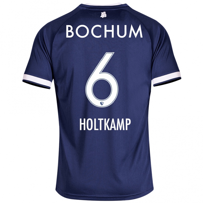 Kandiny Hombre Camiseta Lars Holtkamp #6 Azul Oscuro 1ª Equipación 2024/25 La Camisa Chile