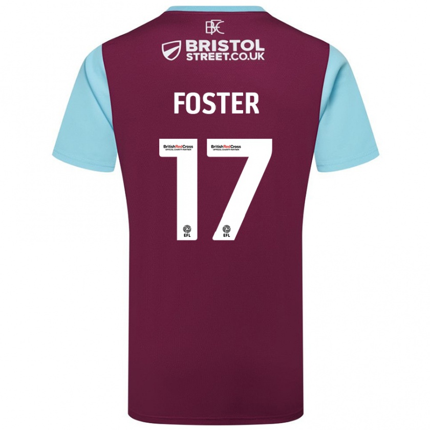 Kandiny Hombre Camiseta Lyle Foster #17 Borgoña Azul Cielo 1ª Equipación 2024/25 La Camisa Chile