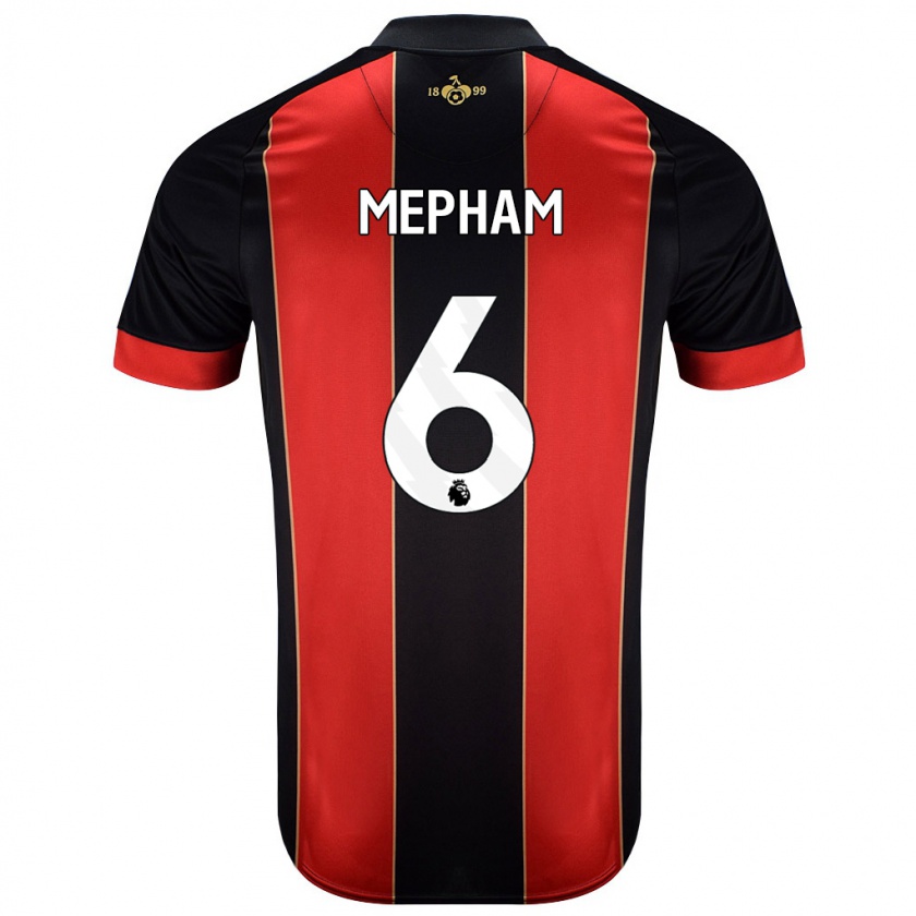 Kandiny Hombre Camiseta Chris Mepham #6 Rojo Negro 1ª Equipación 2024/25 La Camisa Chile