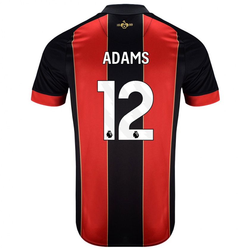 Kandiny Hombre Camiseta Tyler Adams #12 Rojo Negro 1ª Equipación 2024/25 La Camisa Chile