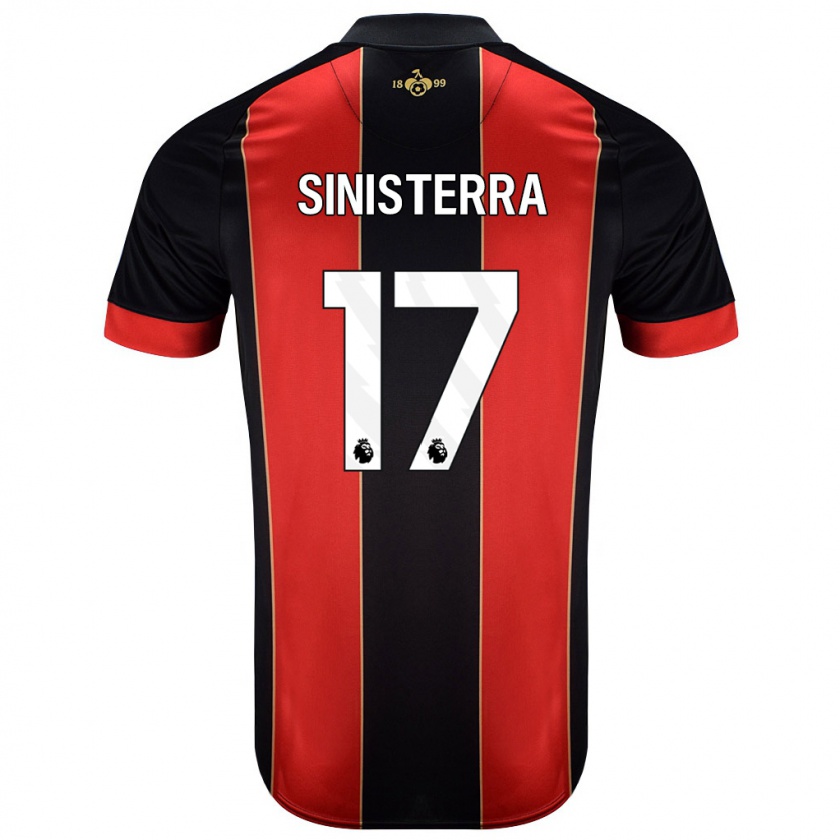 Kandiny Hombre Camiseta Luis Sinisterra #17 Rojo Negro 1ª Equipación 2024/25 La Camisa Chile