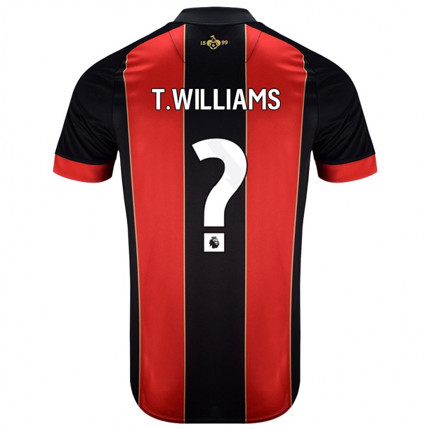 Kandiny Hombre Camiseta Toure Williams #0 Rojo Negro 1ª Equipación 2024/25 La Camisa Chile