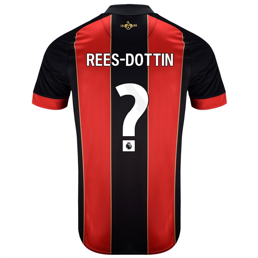 Kandiny Hombre Camiseta Remy Rees-Dottin #0 Rojo Negro 1ª Equipación 2024/25 La Camisa Chile