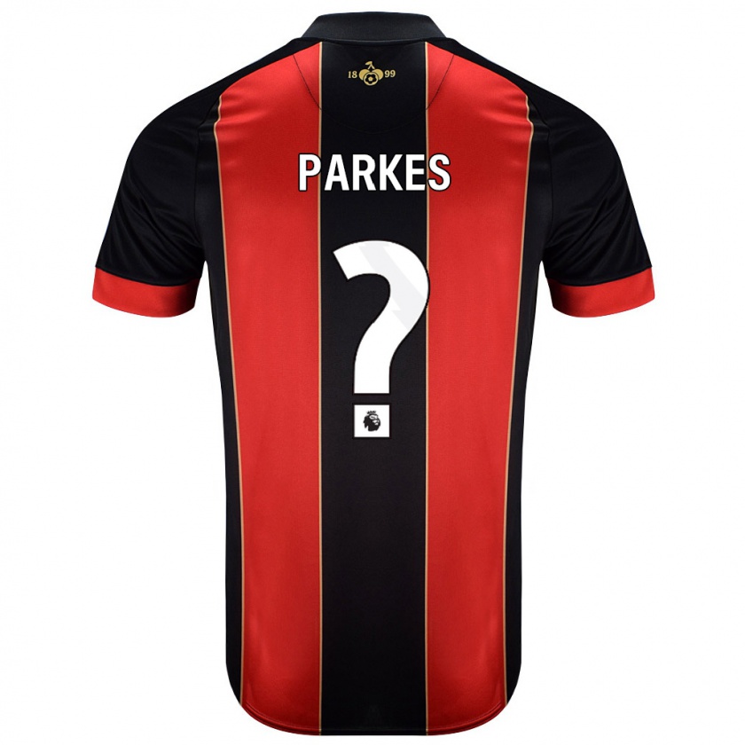 Kandiny Hombre Camiseta Sonny Parkes #0 Rojo Negro 1ª Equipación 2024/25 La Camisa Chile