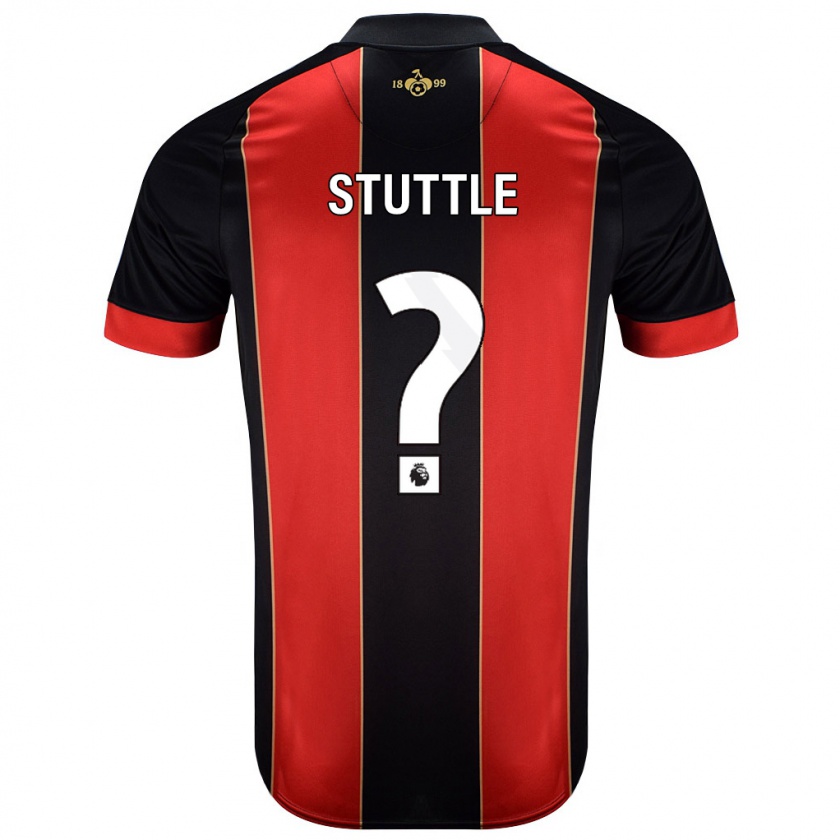 Kandiny Hombre Camiseta Jonny Stuttle #0 Rojo Negro 1ª Equipación 2024/25 La Camisa Chile