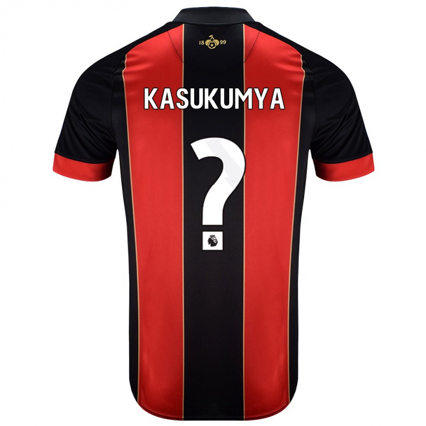 Kandiny Hombre Camiseta Kashanga Kasukumya #0 Rojo Negro 1ª Equipación 2024/25 La Camisa Chile