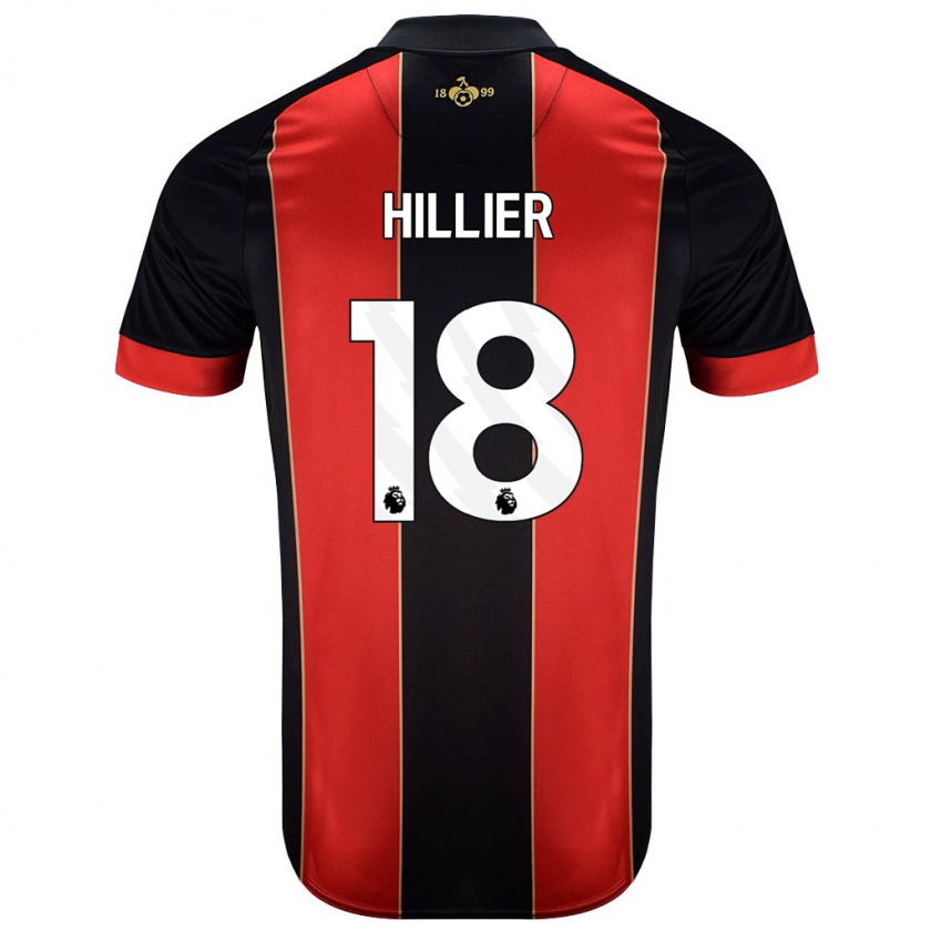 Kandiny Hombre Camiseta Gemma Hillier #18 Rojo Negro 1ª Equipación 2024/25 La Camisa Chile