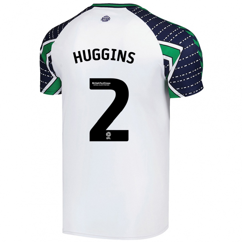 Kandiny Hombre Camiseta Niall Huggins #2 Blanco 2ª Equipación 2024/25 La Camisa Chile