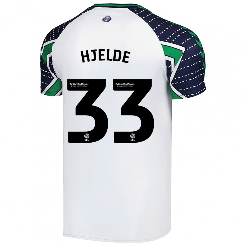 Kandiny Hombre Camiseta Leo Fuhr Hjelde #33 Blanco 2ª Equipación 2024/25 La Camisa Chile