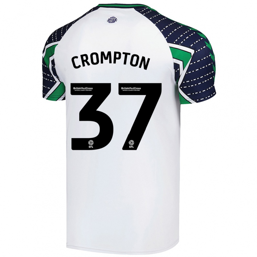 Kandiny Hombre Camiseta Ben Crompton #37 Blanco 2ª Equipación 2024/25 La Camisa Chile