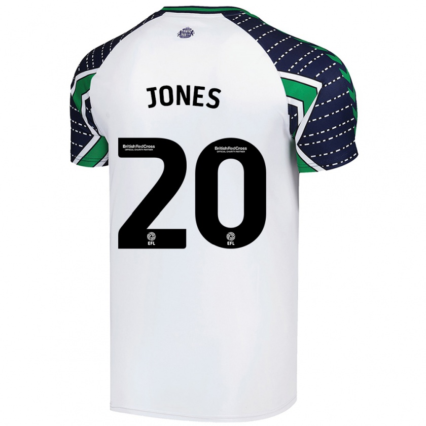 Kandiny Hombre Camiseta Ellen Jones #20 Blanco 2ª Equipación 2024/25 La Camisa Chile