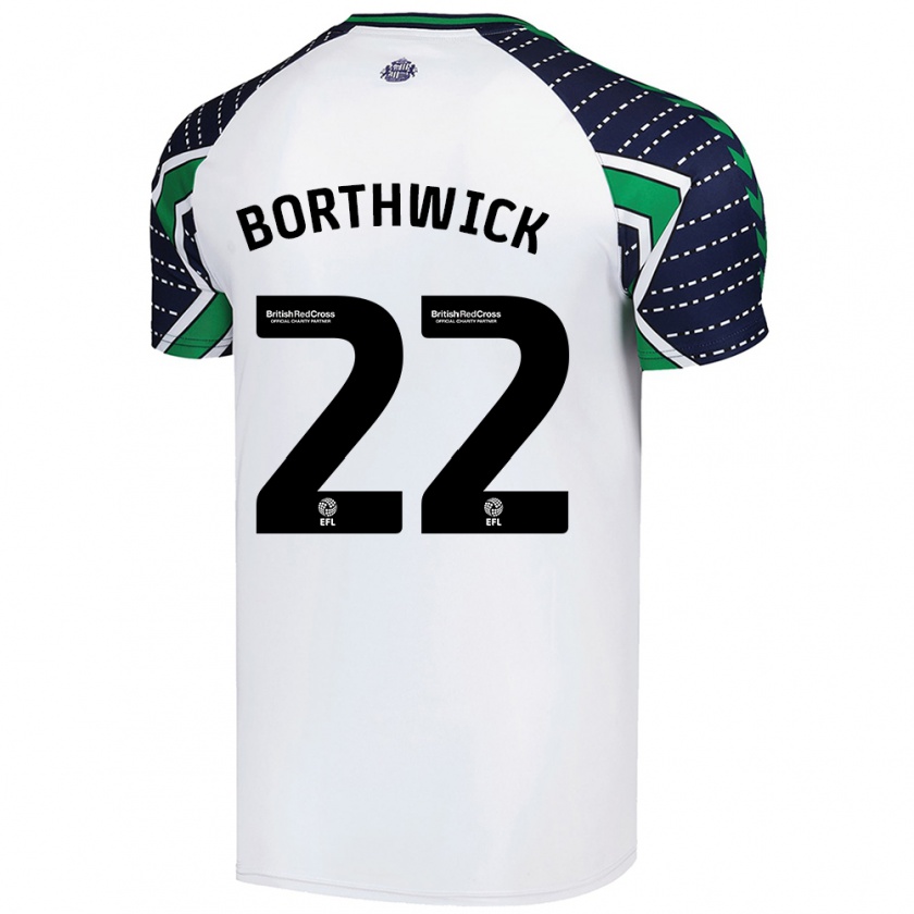 Kandiny Hombre Camiseta Megan Borthwick #22 Blanco 2ª Equipación 2024/25 La Camisa Chile