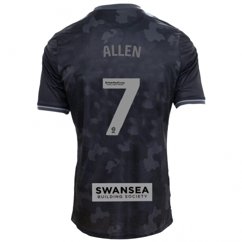 Kandiny Hombre Camiseta Joe Allen #7 Negro 2ª Equipación 2024/25 La Camisa Chile