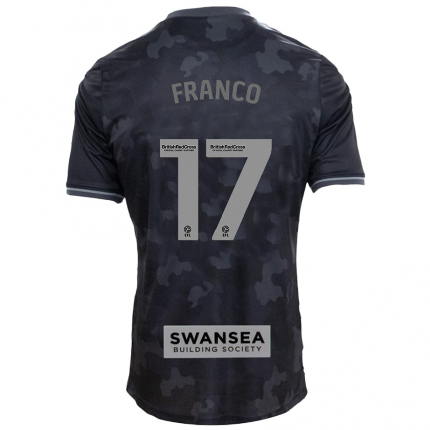 Kandiny Hombre Camiseta Gonçalo Franco #17 Negro 2ª Equipación 2024/25 La Camisa Chile