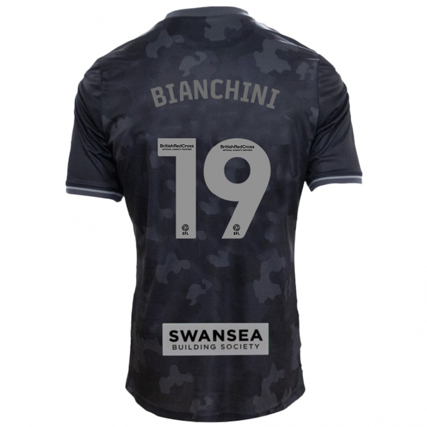 Kandiny Hombre Camiseta Florian Bianchini #19 Negro 2ª Equipación 2024/25 La Camisa Chile