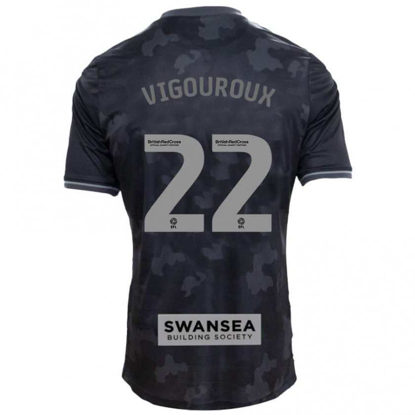 Kandiny Hombre Camiseta Lawrence Vigouroux #22 Negro 2ª Equipación 2024/25 La Camisa Chile