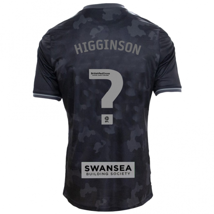 Kandiny Hombre Camiseta Kiel Higginson #0 Negro 2ª Equipación 2024/25 La Camisa Chile