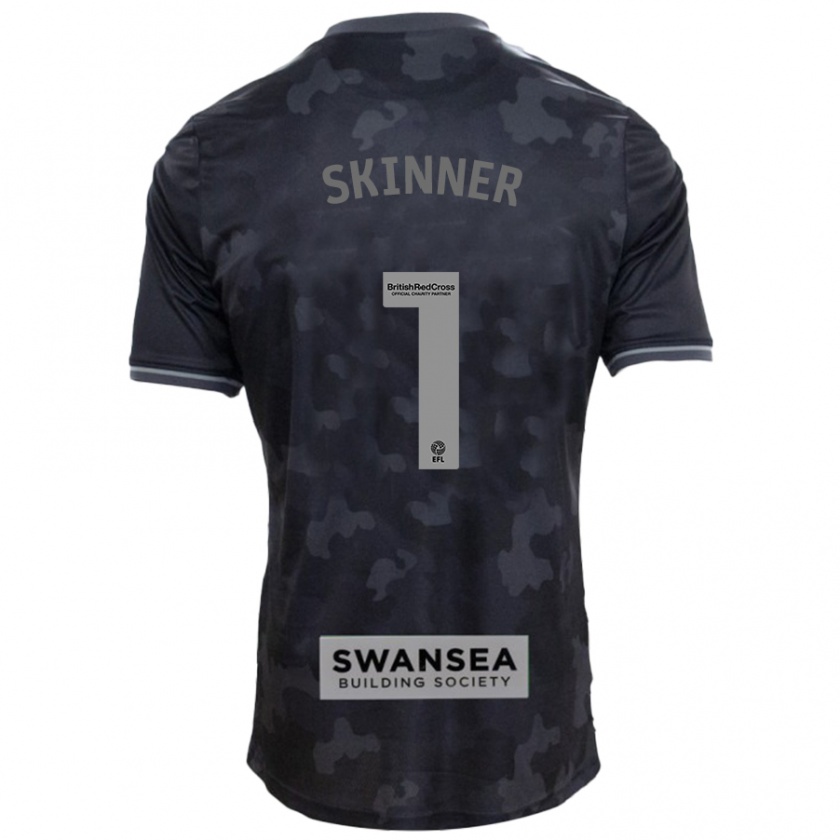 Kandiny Hombre Camiseta Claire Skinner #1 Negro 2ª Equipación 2024/25 La Camisa Chile