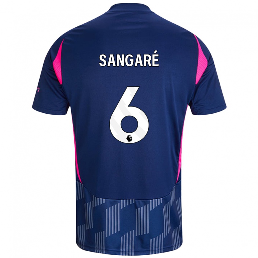 Kandiny Hombre Camiseta Ibrahim Sangaré #6 Azul Real Rosa 2ª Equipación 2024/25 La Camisa Chile