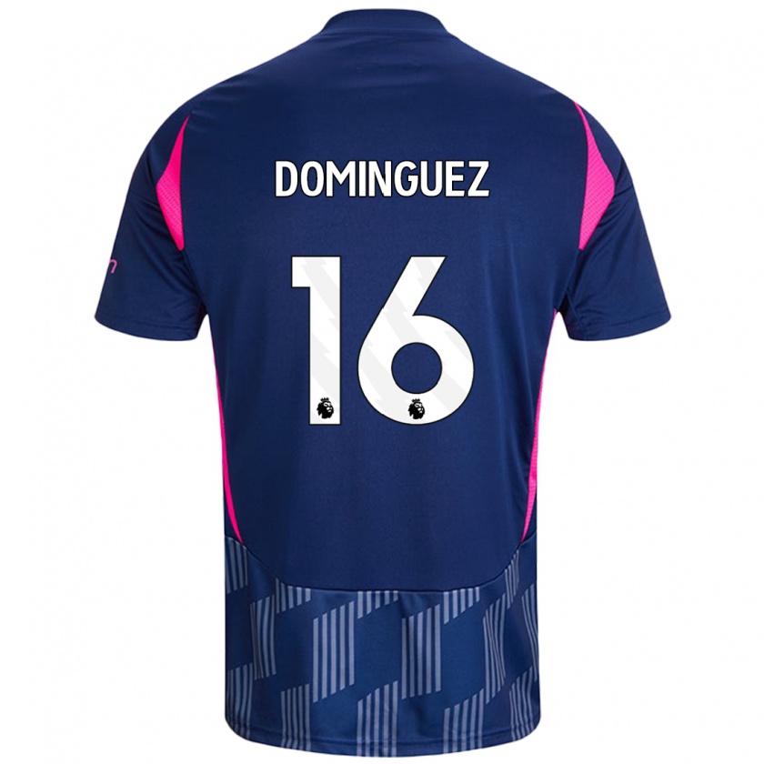 Kandiny Hombre Camiseta Nicolás Domínguez #16 Azul Real Rosa 2ª Equipación 2024/25 La Camisa Chile