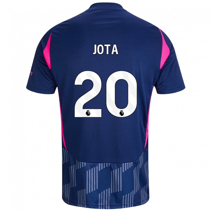 Kandiny Hombre Camiseta Jota Silva #20 Azul Real Rosa 2ª Equipación 2024/25 La Camisa Chile