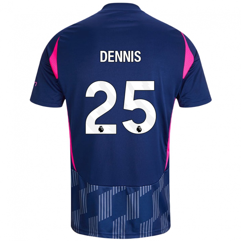 Kandiny Hombre Camiseta Emmanuel Dennis #25 Azul Real Rosa 2ª Equipación 2024/25 La Camisa Chile