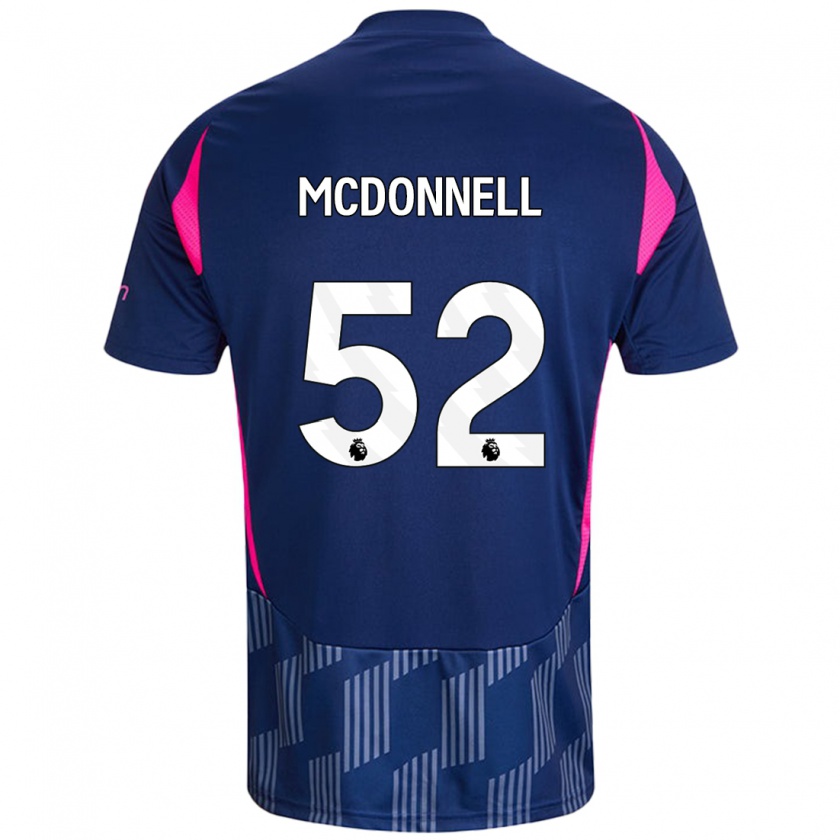 Kandiny Hombre Camiseta Jamie Mcdonnell #52 Azul Real Rosa 2ª Equipación 2024/25 La Camisa Chile