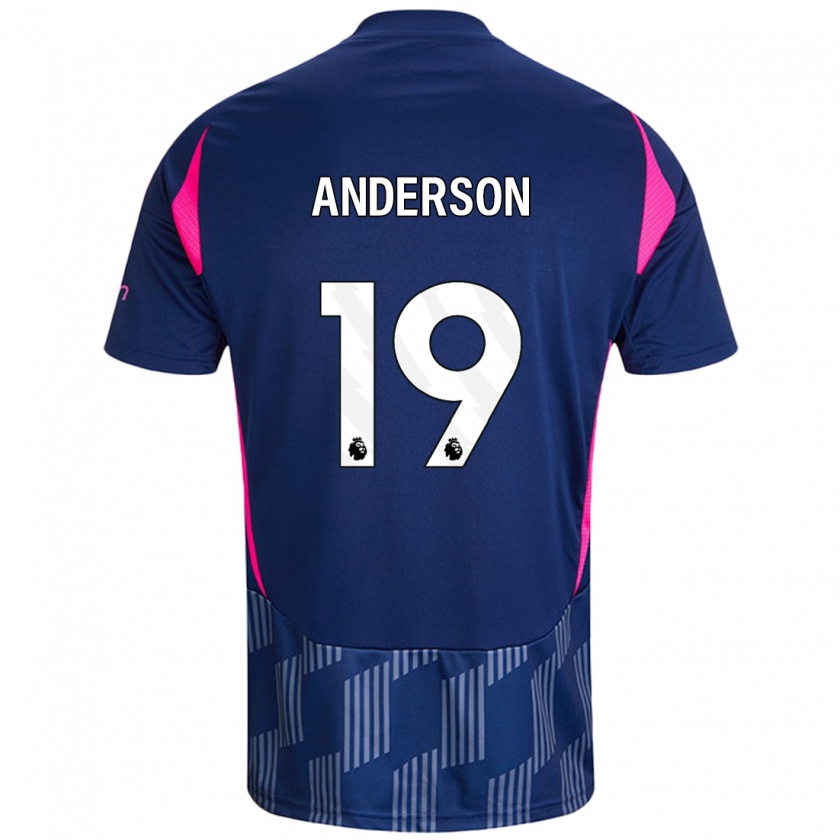 Kandiny Hombre Camiseta Becky Anderson #19 Azul Real Rosa 2ª Equipación 2024/25 La Camisa Chile