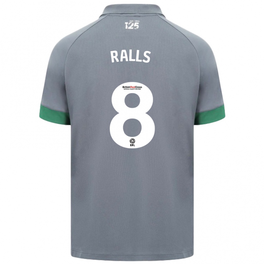 Kandiny Hombre Camiseta Joe Ralls #8 Gris Oscuro 2ª Equipación 2024/25 La Camisa Chile