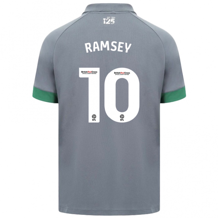 Kandiny Hombre Camiseta Aaron Ramsey #10 Gris Oscuro 2ª Equipación 2024/25 La Camisa Chile