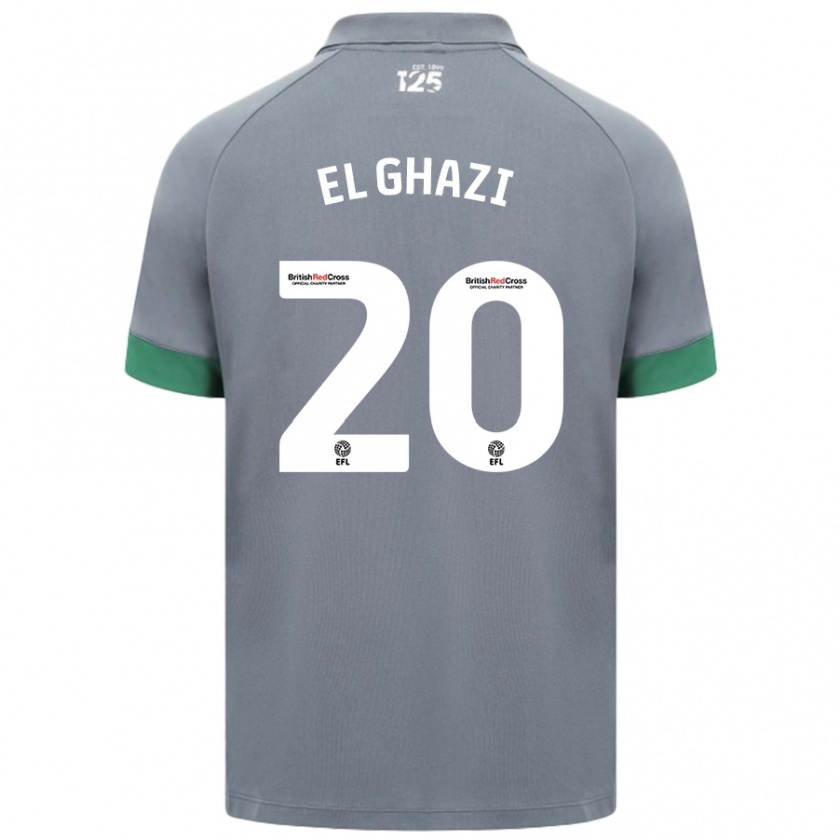 Kandiny Hombre Camiseta Anwar El Ghazi #20 Gris Oscuro 2ª Equipación 2024/25 La Camisa Chile