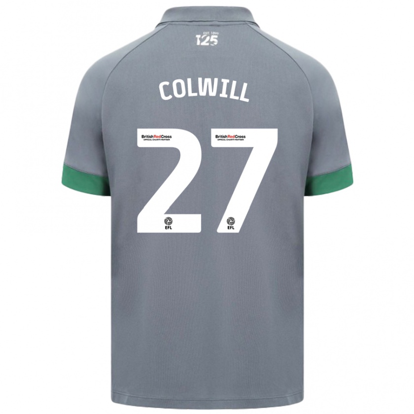 Kandiny Hombre Camiseta Rubin Colwill #27 Gris Oscuro 2ª Equipación 2024/25 La Camisa Chile