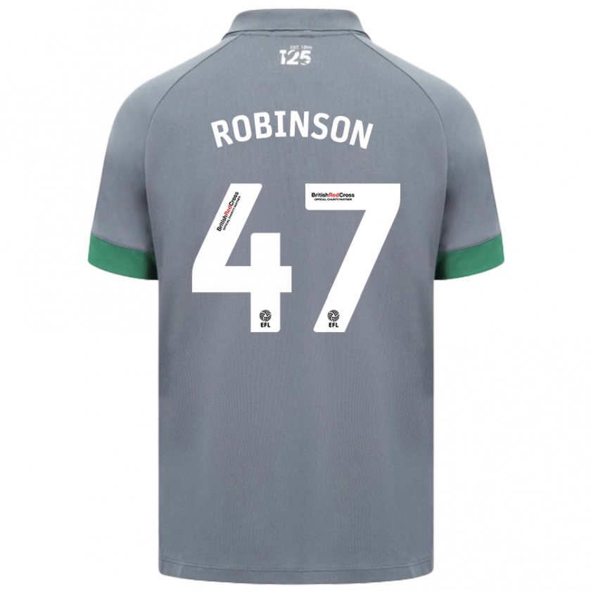 Kandiny Hombre Camiseta Callum Robinson #47 Gris Oscuro 2ª Equipación 2024/25 La Camisa Chile