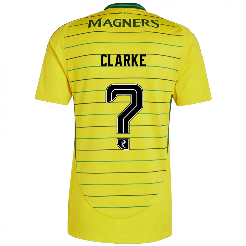 Kandiny Hombre Camiseta Josh Clarke #0 Amarillo 2ª Equipación 2024/25 La Camisa Chile