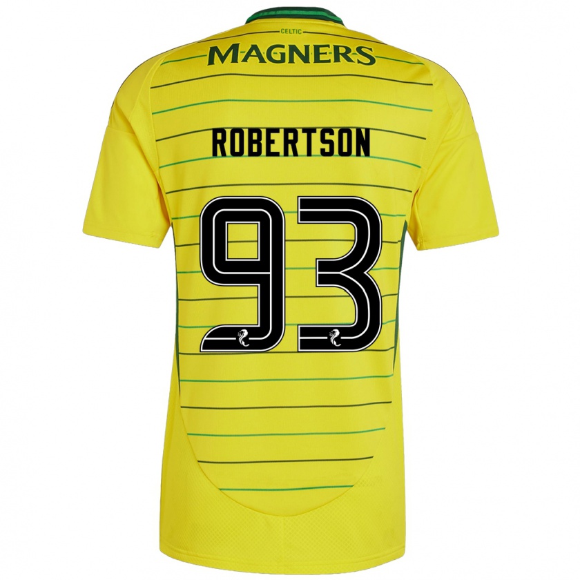 Kandiny Hombre Camiseta Mitchell Robertson #93 Amarillo 2ª Equipación 2024/25 La Camisa Chile