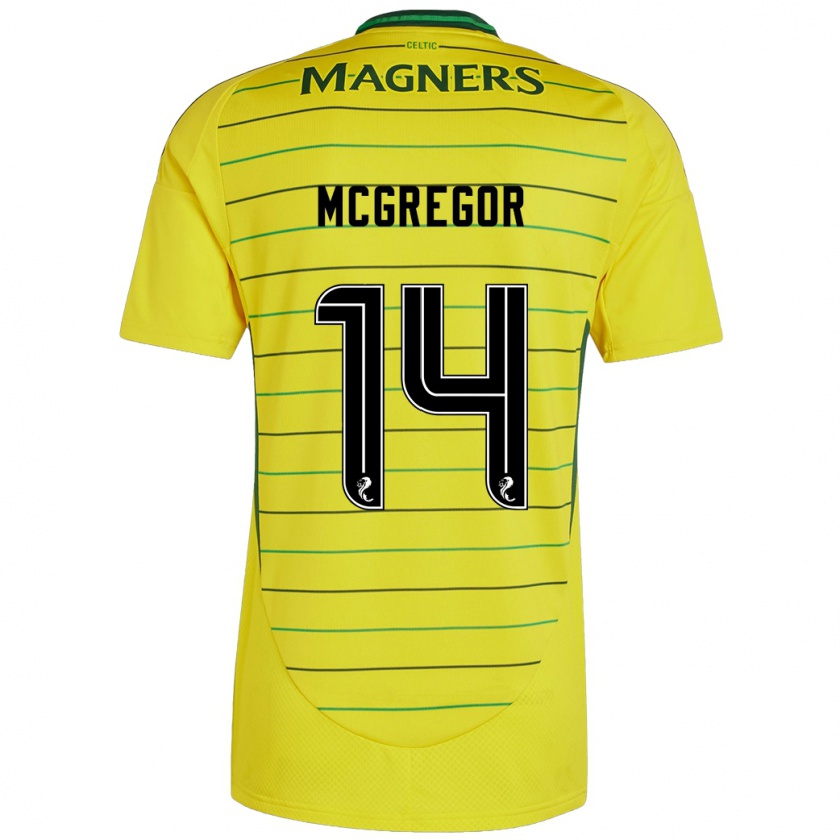 Kandiny Hombre Camiseta Shannon Mcgregor #14 Amarillo 2ª Equipación 2024/25 La Camisa Chile