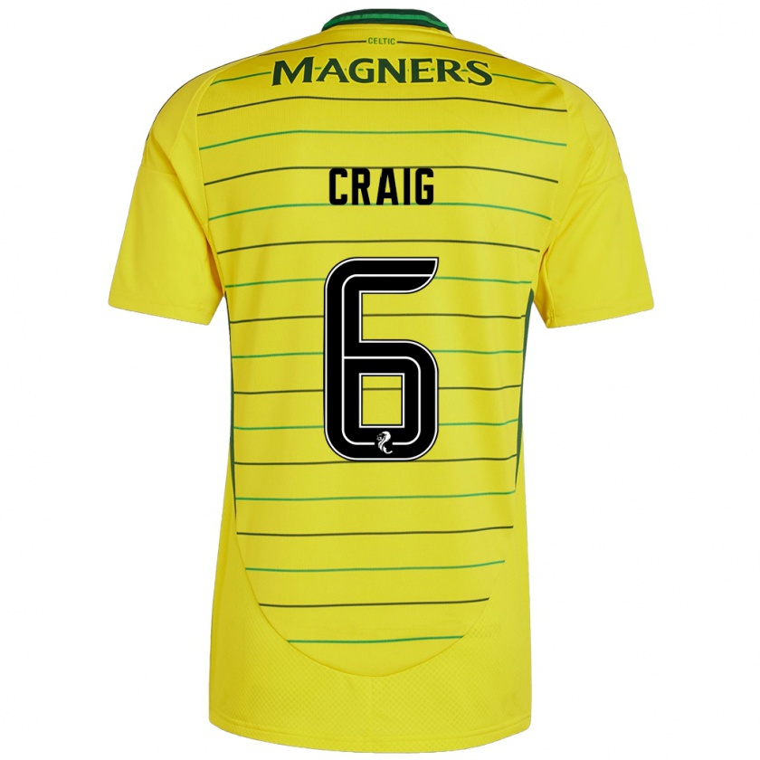 Kandiny Hombre Camiseta Chloe Craig #6 Amarillo 2ª Equipación 2024/25 La Camisa Chile