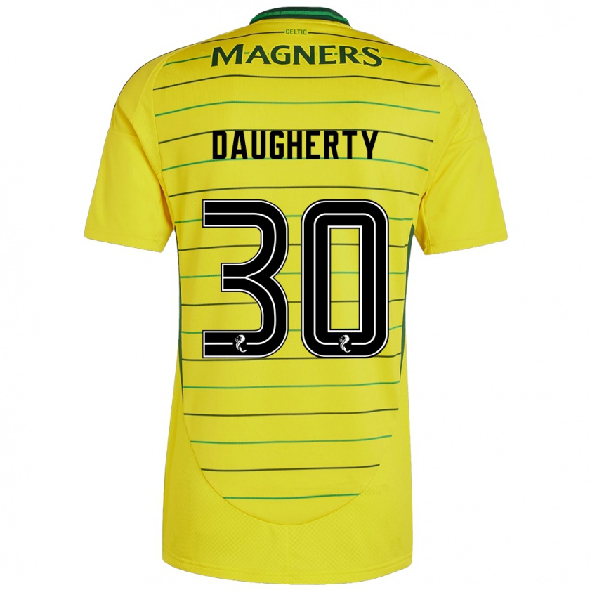 Kandiny Hombre Camiseta Kelsey Daugherty #30 Amarillo 2ª Equipación 2024/25 La Camisa Chile