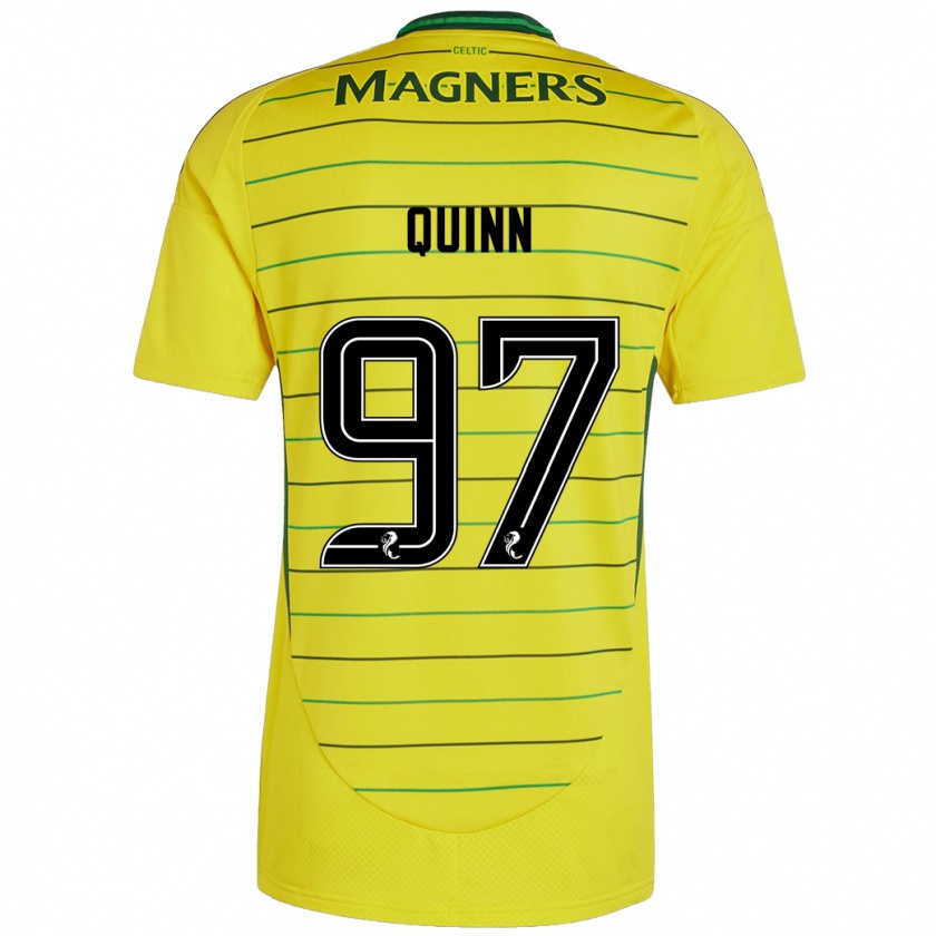 Kandiny Hombre Camiseta Ben Quinn #97 Amarillo 2ª Equipación 2024/25 La Camisa Chile