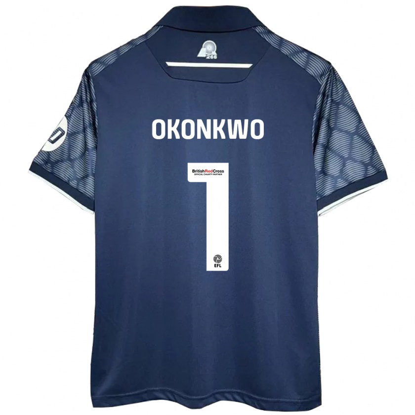 Kandiny Hombre Camiseta Arthur Okonkwo #1 Negro 2ª Equipación 2024/25 La Camisa Chile