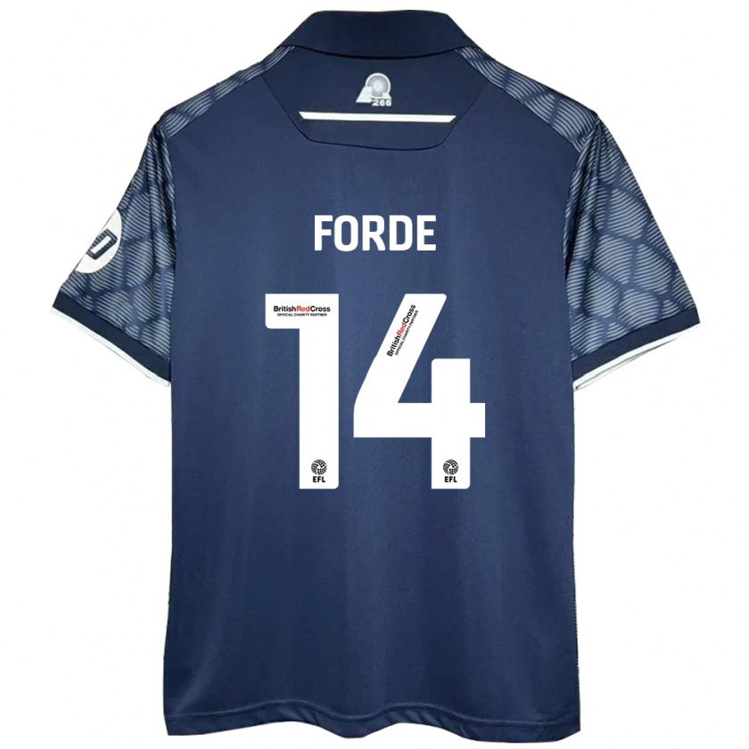 Kandiny Hombre Camiseta Anthony Forde #14 Negro 2ª Equipación 2024/25 La Camisa Chile