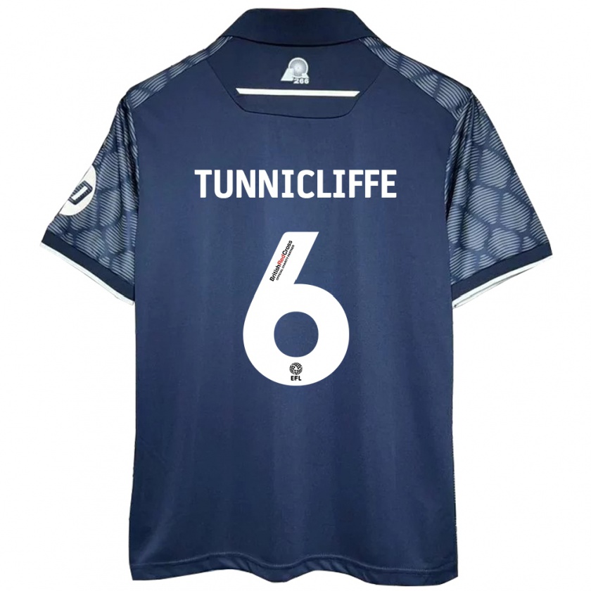 Kandiny Hombre Camiseta Jordan Tunnicliffe #6 Negro 2ª Equipación 2024/25 La Camisa Chile