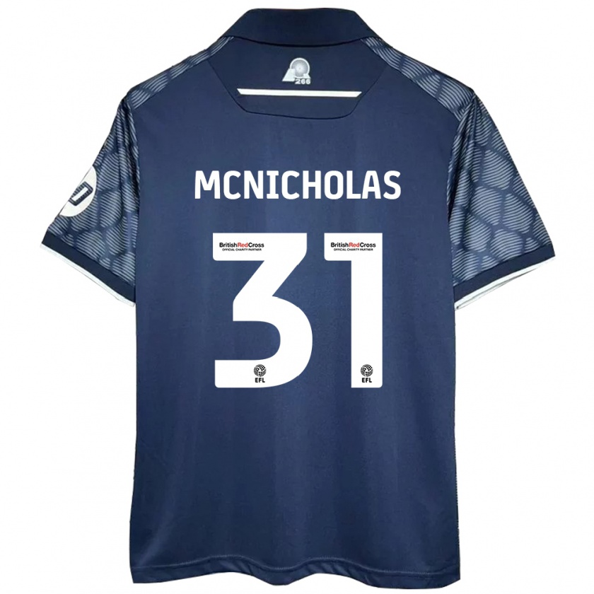 Kandiny Hombre Camiseta Luke Mcnicholas #31 Negro 2ª Equipación 2024/25 La Camisa Chile