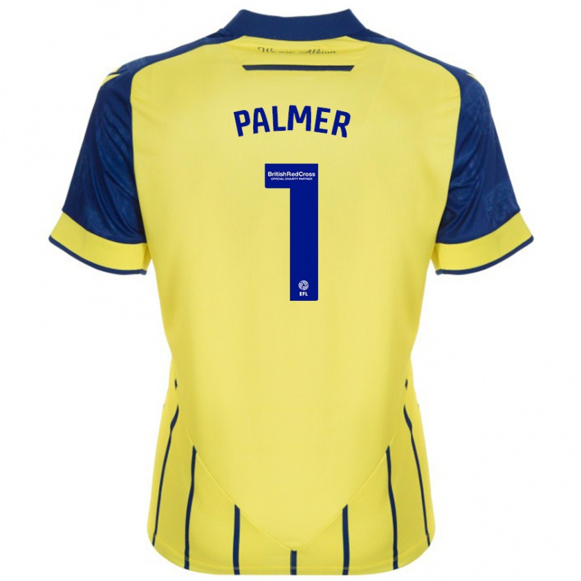 Kandiny Hombre Camiseta Alex Palmer #1 Amarillo Azul 2ª Equipación 2024/25 La Camisa Chile