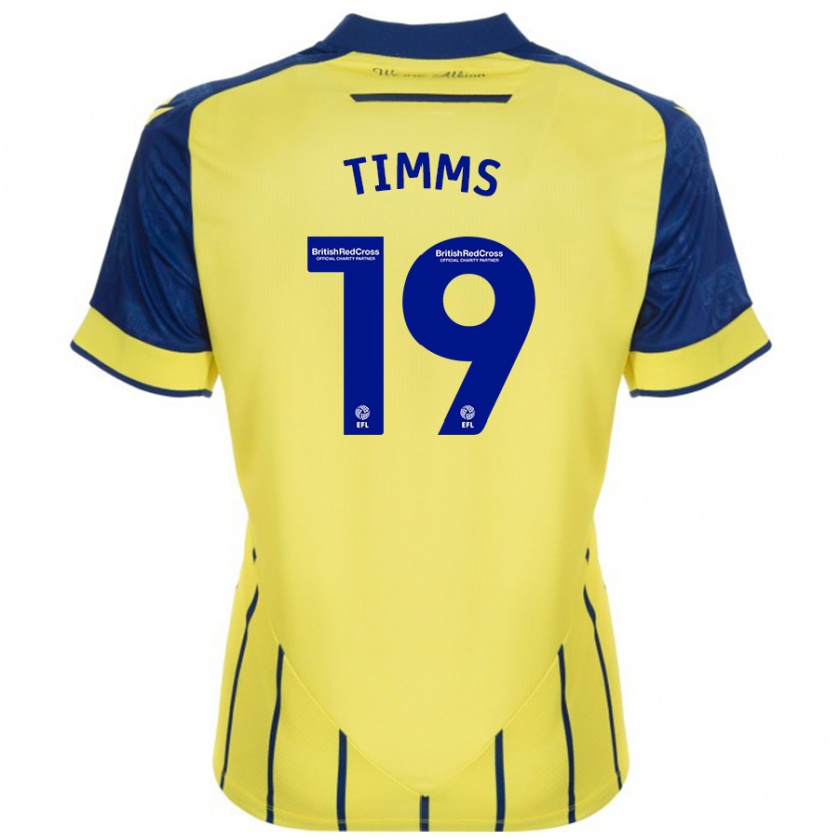 Kandiny Hombre Camiseta Maria Timms #19 Amarillo Azul 2ª Equipación 2024/25 La Camisa Chile